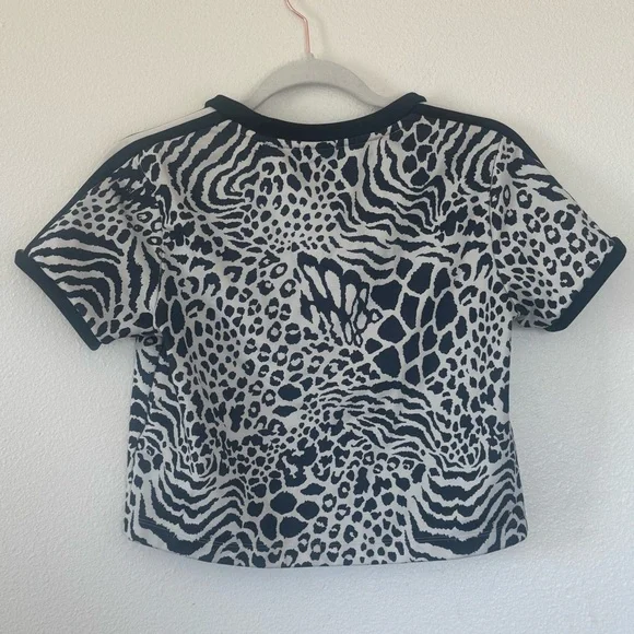 Adidas Originals Animal Print Crop Top Tee Short Sleeve Size S Small - Picture 4 of 8